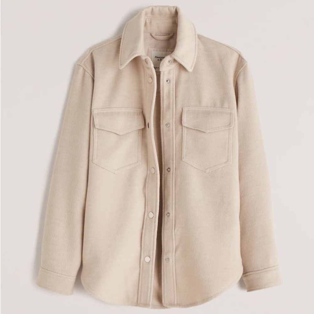 Abercrombie & Fitch Cream Shirt Jacket Size M